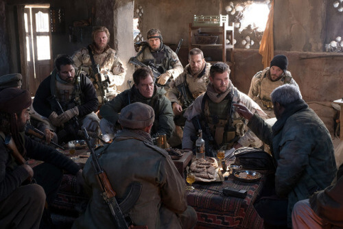 12strongmovie.com

 (L-r) MICHAEL PEÑA as Sam Diller, THAD LUCKINBILL as Vern Michaels, MICHAEL SHANNON as Cal Spencer, JACK KESY as Charles Jones, GEOFF STULTS as Sean Coffers, CHRIS HEMSWORTH as Captain NelsonandAUSTIN HÉBERT as Pat Essexin Jerry Bruckheimer Films’, Black Label Media’ and Alcon Entertainment’swar drama “12 STRONG,” a Warner Bros. Pictures release.Photo by David James